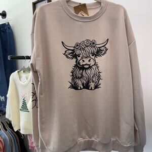 Highland Cow Sweatshirt 2XL